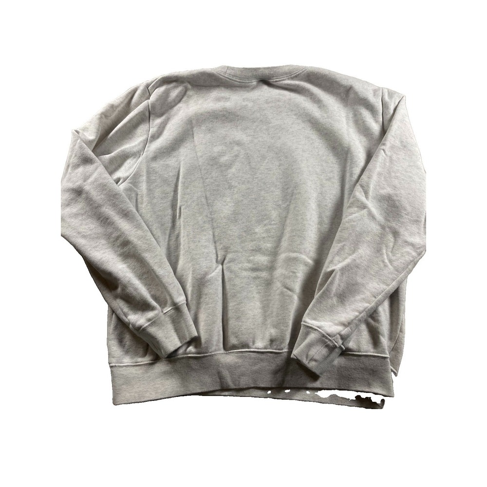 Nike Men's S Gray Pullover Crew Neck Fleece Sweatshirt Embroidered Logo - Picture 2 of 11